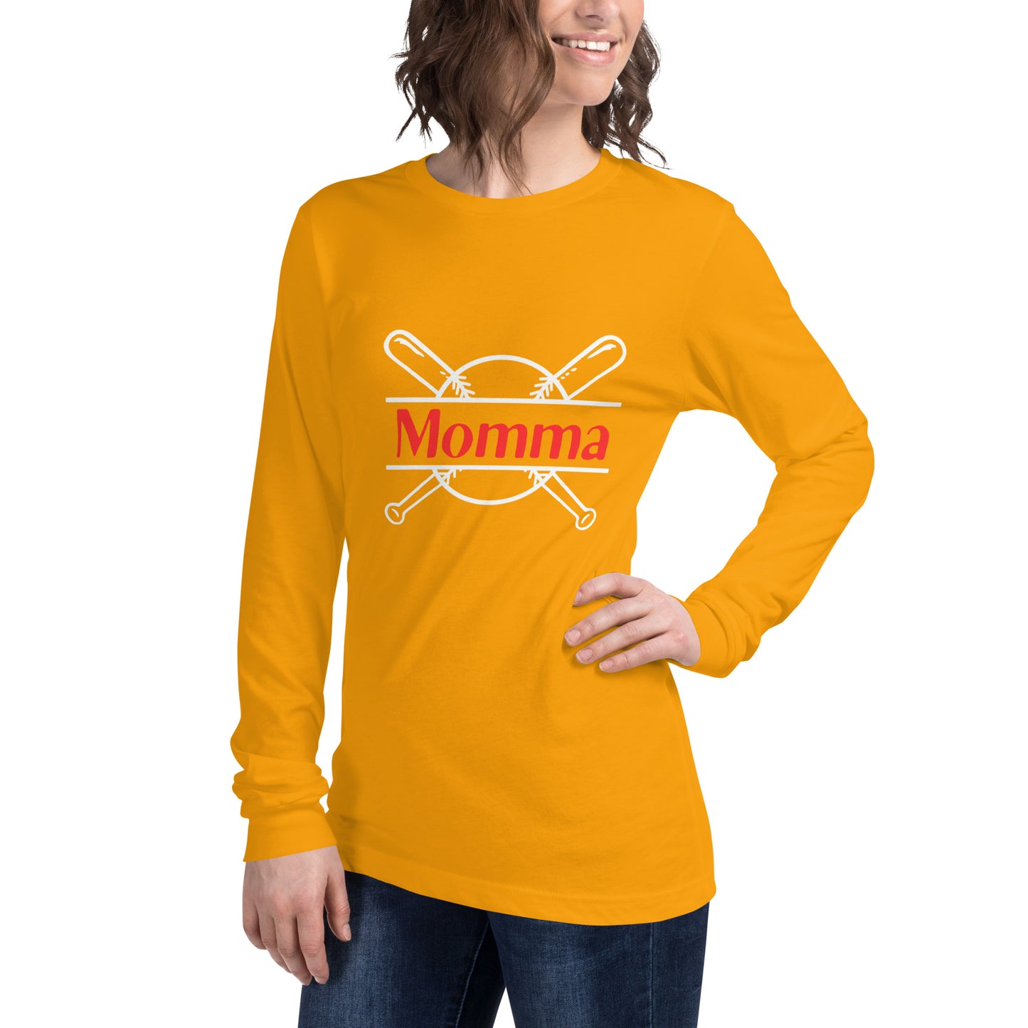'Momma' Unisex Long Sleeve Baseball Tee