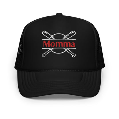 Baseball Momma Puff Print Foam Trucker Hat