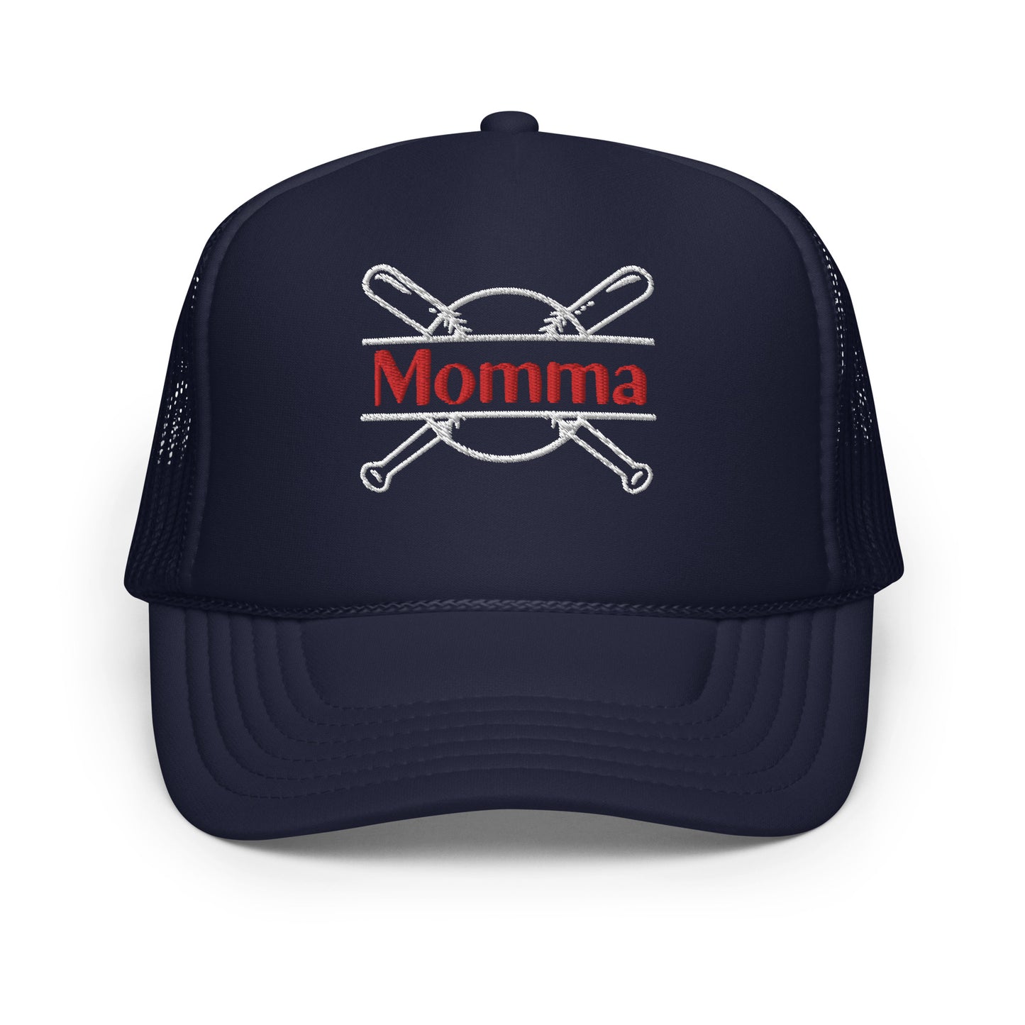 Baseball Momma Puff Print Foam Trucker Hat