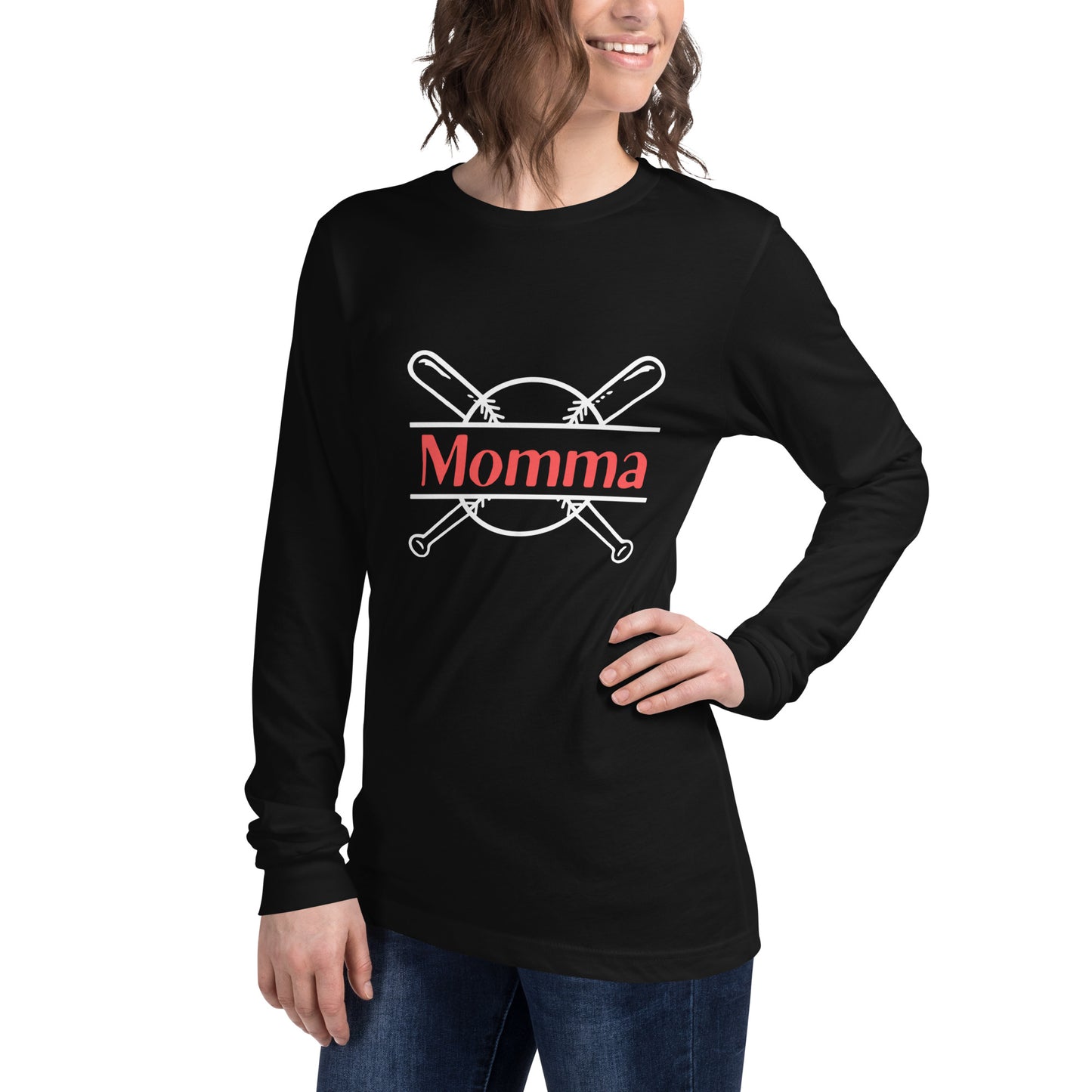 'Momma' Unisex Long Sleeve Baseball Tee