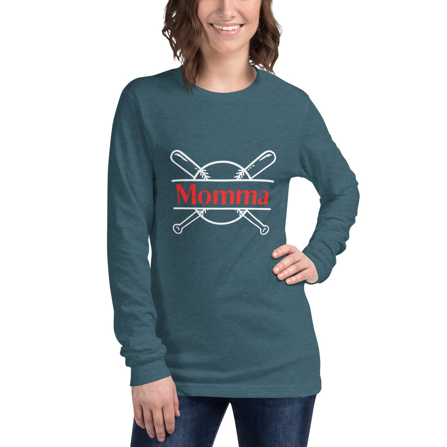 'Momma' Unisex Long Sleeve Baseball Tee