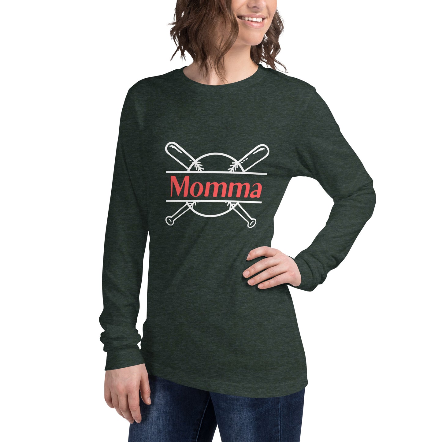 'Momma' Unisex Long Sleeve Baseball Tee