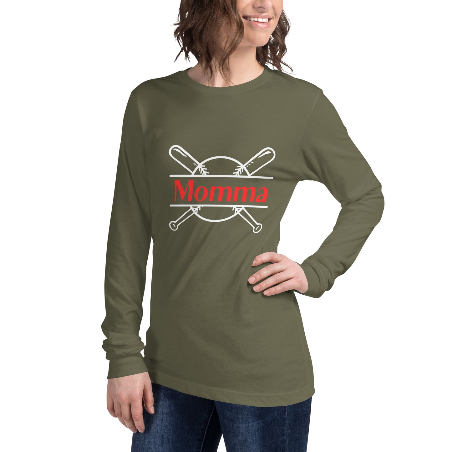 'Momma' Unisex Long Sleeve Baseball Tee